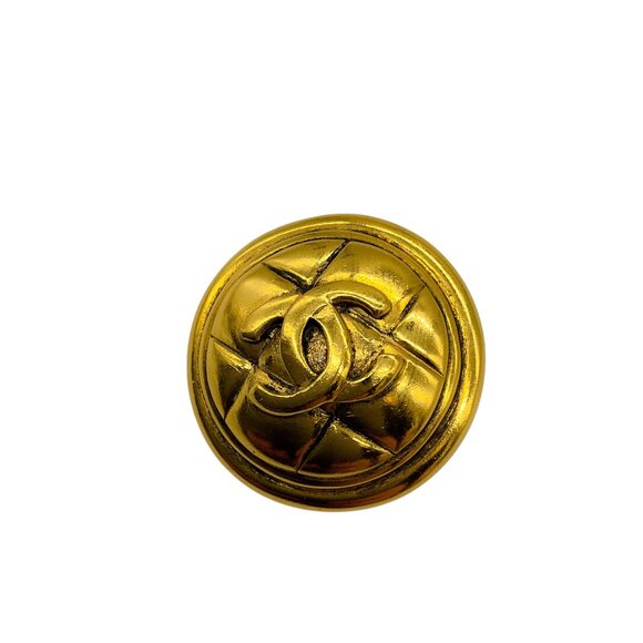 Chanel Vintage Gold Round CC Logo Clip-On Earrings - Picture 6 of 7